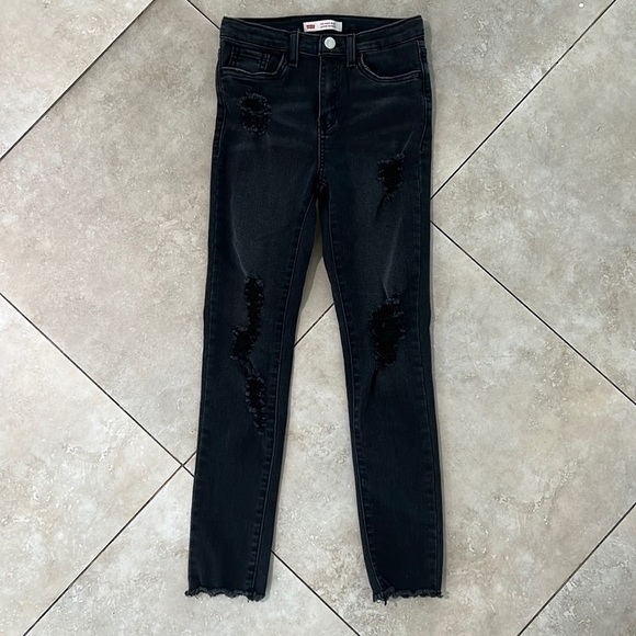 Levi’s High Rise Super Skinny Distressed Jeans Size 8 - Picture 1 of 9